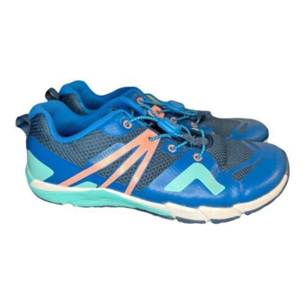 Merrell MQM Flex Low Blue Pink No Tie Laces Sneakers Womens Size 8 Youth Size 7